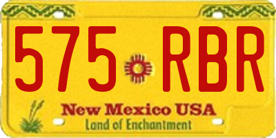 NM license plate 575RBR