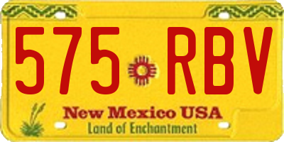 NM license plate 575RBV