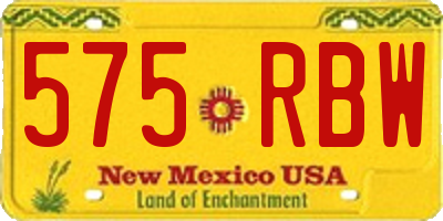 NM license plate 575RBW