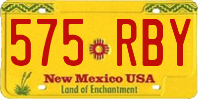 NM license plate 575RBY