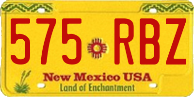 NM license plate 575RBZ