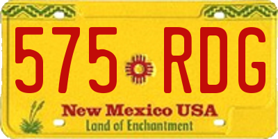 NM license plate 575RDG