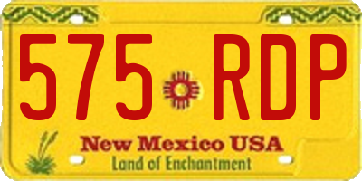 NM license plate 575RDP