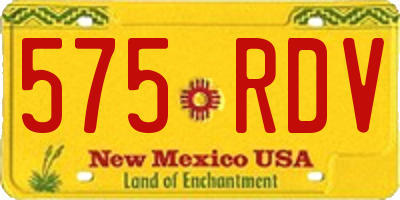 NM license plate 575RDV