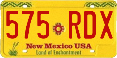 NM license plate 575RDX
