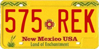 NM license plate 575REK