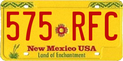 NM license plate 575RFC