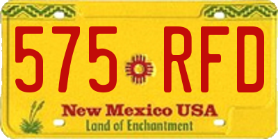 NM license plate 575RFD