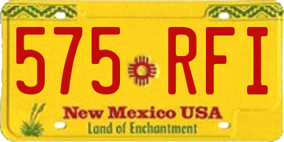 NM license plate 575RFI