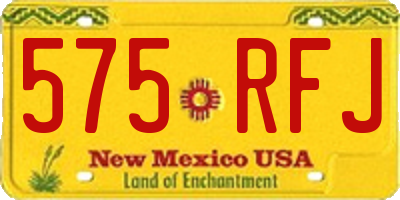 NM license plate 575RFJ