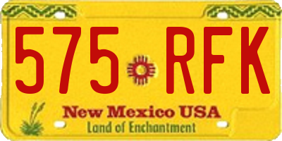 NM license plate 575RFK