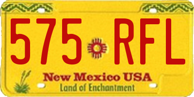 NM license plate 575RFL