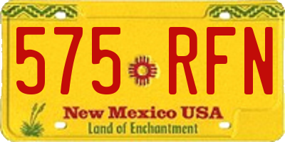 NM license plate 575RFN