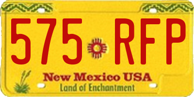 NM license plate 575RFP