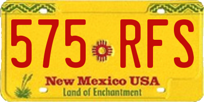 NM license plate 575RFS