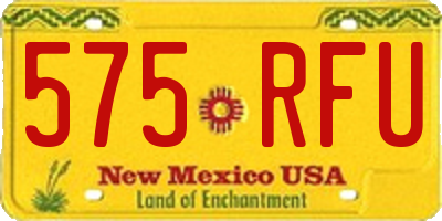 NM license plate 575RFU