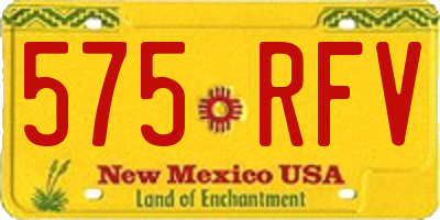 NM license plate 575RFV