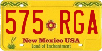 NM license plate 575RGA