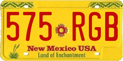 NM license plate 575RGB