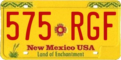 NM license plate 575RGF