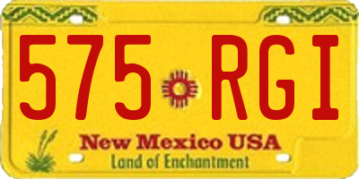 NM license plate 575RGI