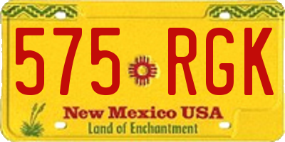 NM license plate 575RGK
