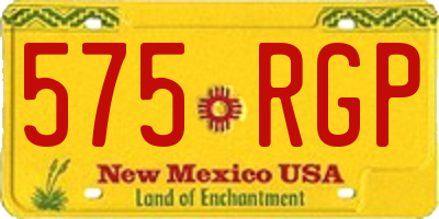 NM license plate 575RGP