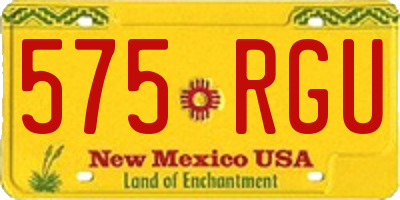 NM license plate 575RGU