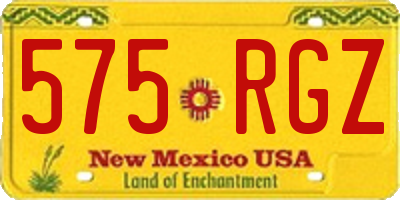 NM license plate 575RGZ