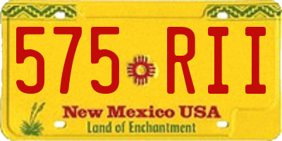 NM license plate 575RII