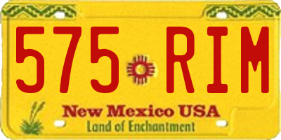NM license plate 575RIM