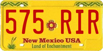 NM license plate 575RIR
