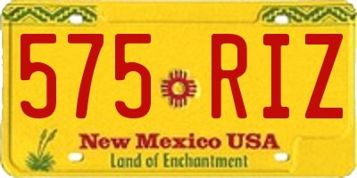 NM license plate 575RIZ