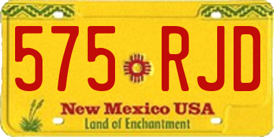 NM license plate 575RJD