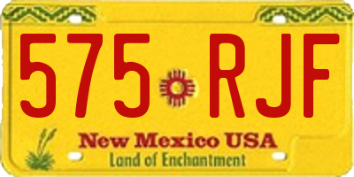NM license plate 575RJF