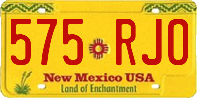 NM license plate 575RJO