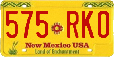 NM license plate 575RKO
