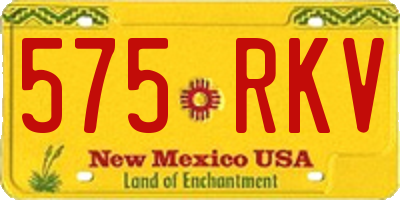 NM license plate 575RKV