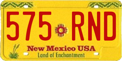 NM license plate 575RND