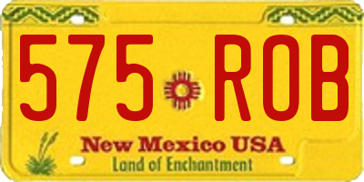 NM license plate 575ROB