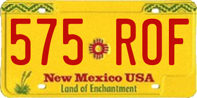 NM license plate 575ROF