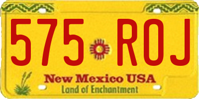 NM license plate 575ROJ