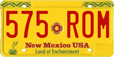 NM license plate 575ROM