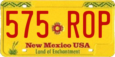 NM license plate 575ROP