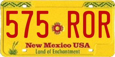 NM license plate 575ROR