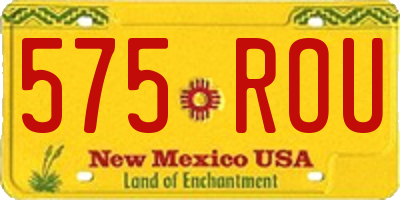 NM license plate 575ROU