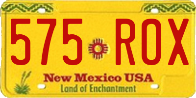 NM license plate 575ROX