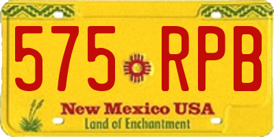 NM license plate 575RPB