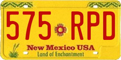 NM license plate 575RPD