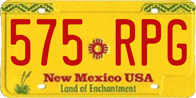 NM license plate 575RPG
